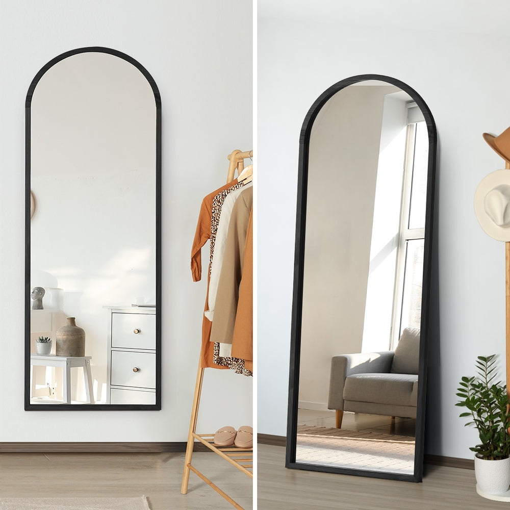 Wooden Full Length Mirror Arched Floor Mirror