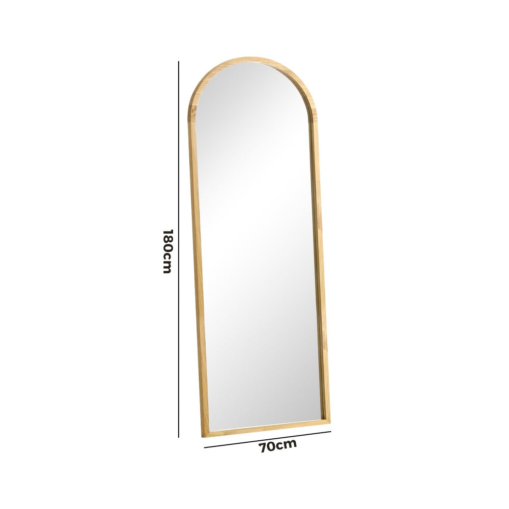 Wooden Full Length Mirror Arched Floor Mirror