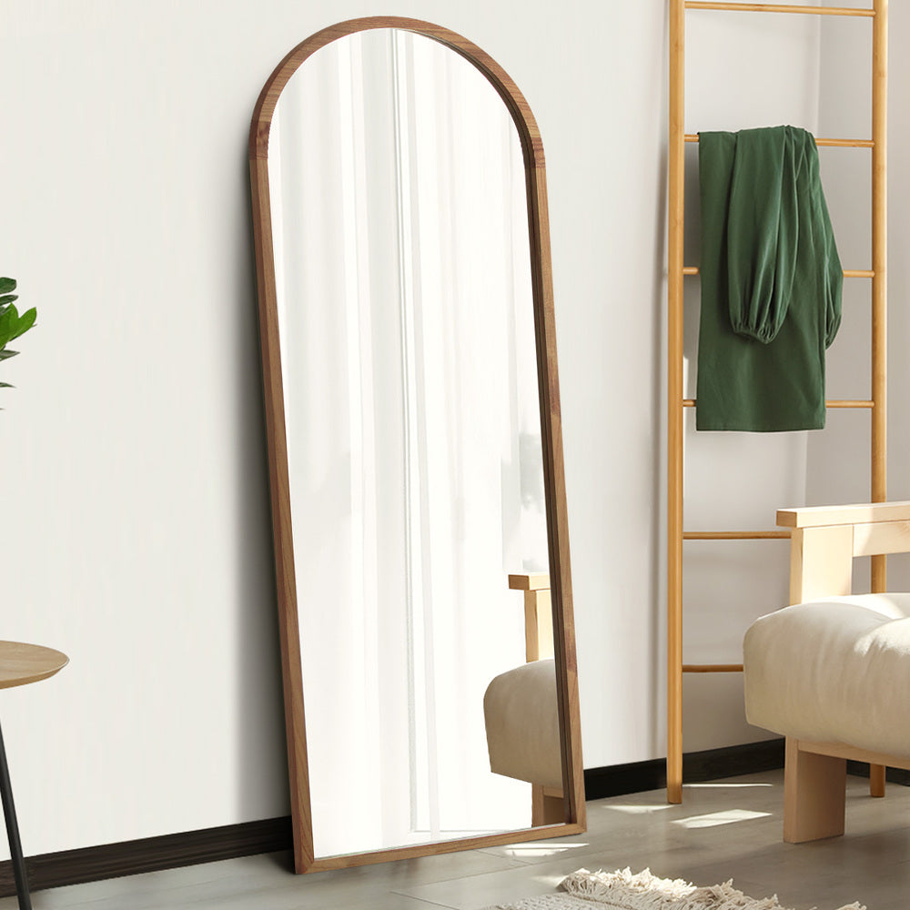 Wooden Full Length Mirror Arched Floor Mirror