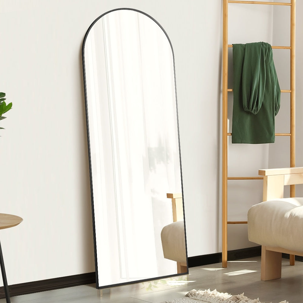 180x70cm Full Length Mirror Arched Floor Mirrors Black/Gold