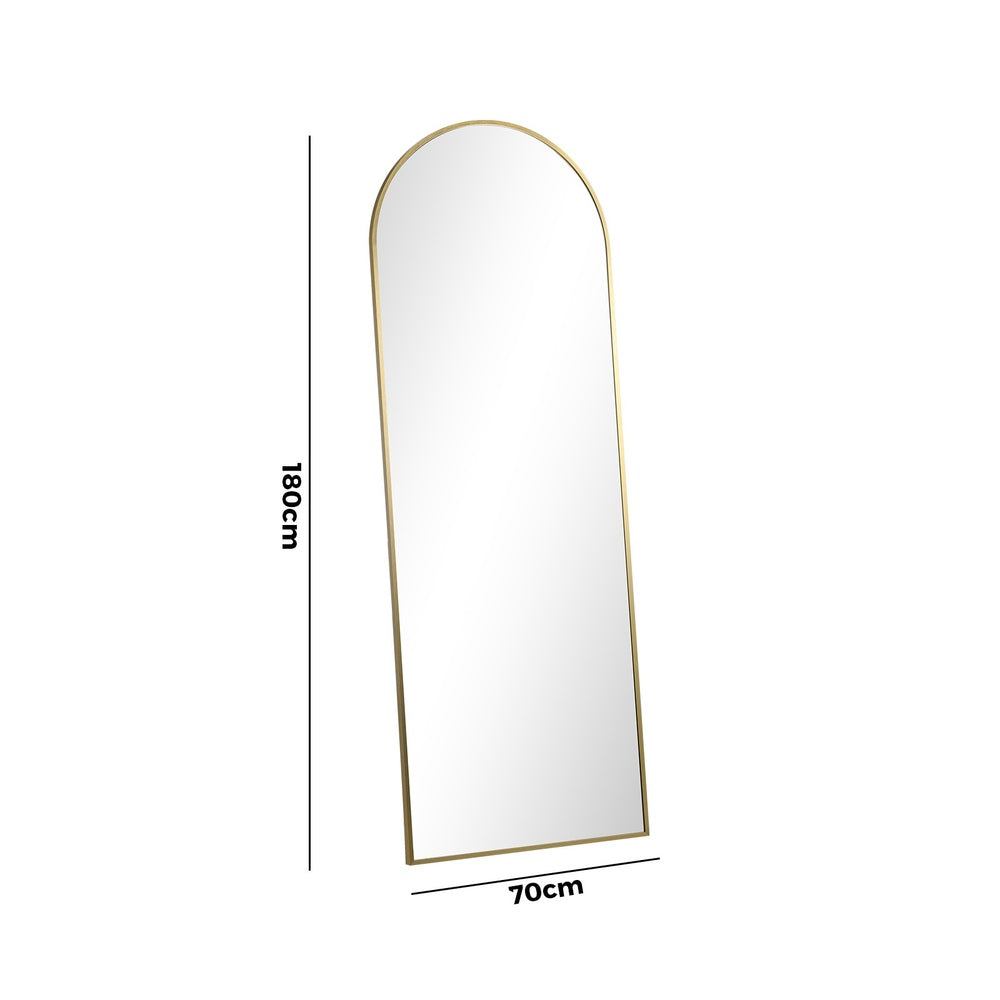 180x70cm Full Length Mirror Arched Floor Mirrors Black/Gold