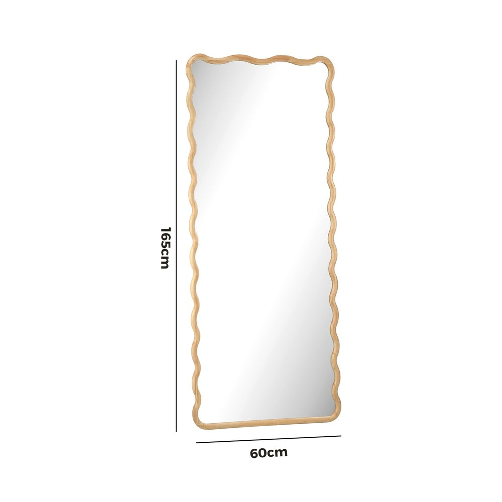Wooden Full Length Mirror 165x60cm Wavy Floor Mirrors