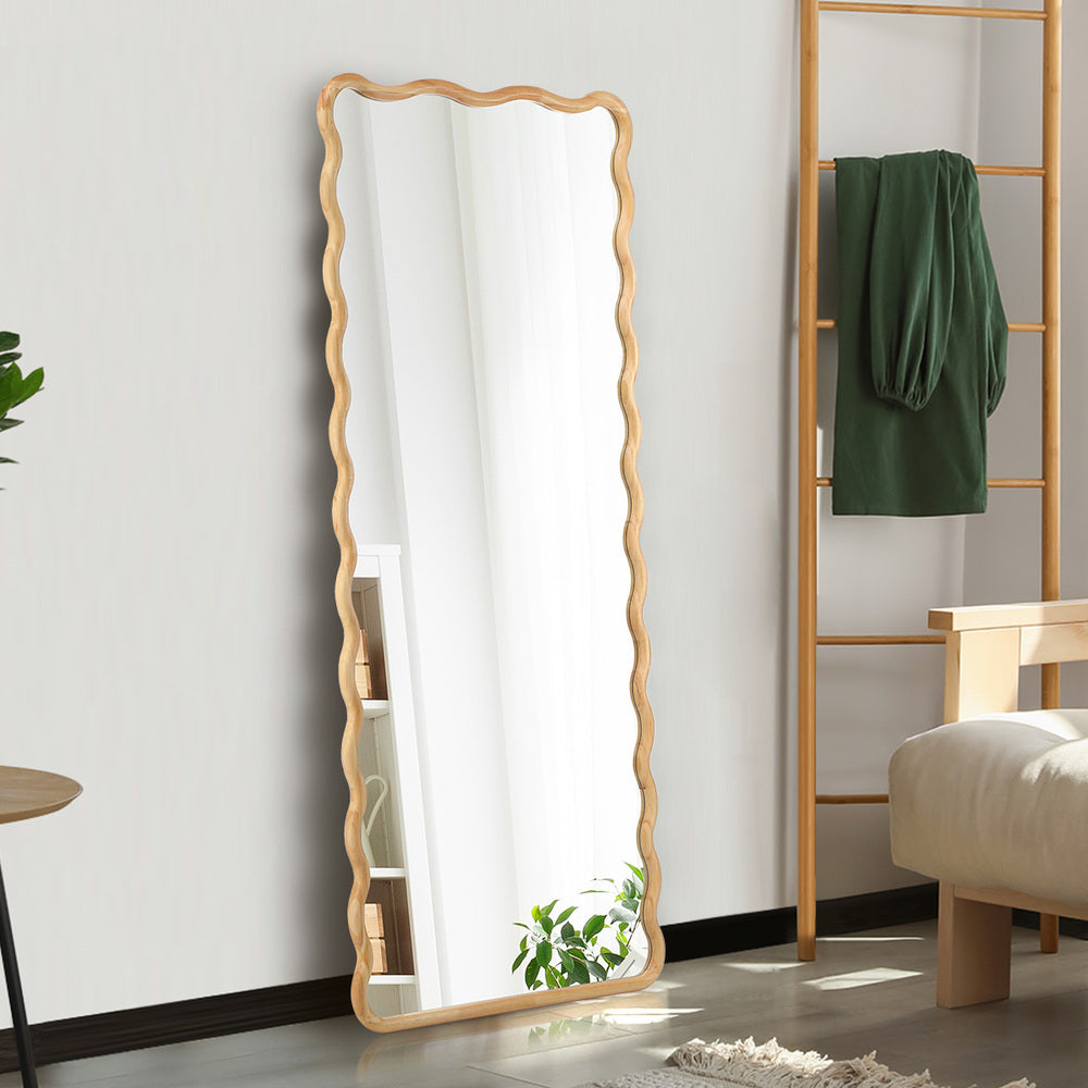 Wooden Full Length Mirror 180x70cm Wavy Floor Mirrors