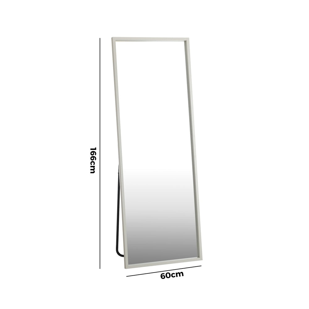 Wooden Full Length Mirror 166x60cm Rectangle White