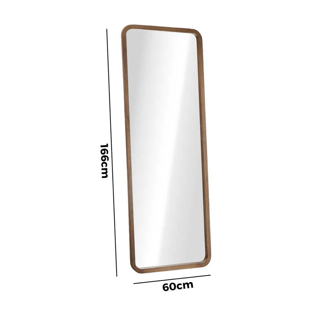 Full Length Mirror Rectangle Dressing Mirror Walnut Wood Frame