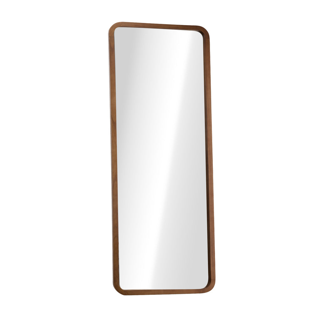 Full Length Mirror Rectangle Dressing Mirror Walnut Wood Frame