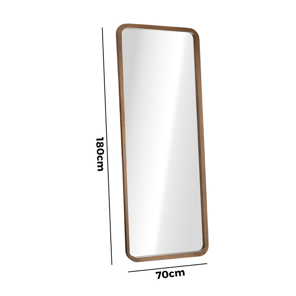 Full Length Mirror Rectangle Dressing Mirror Walnut Wood Frame