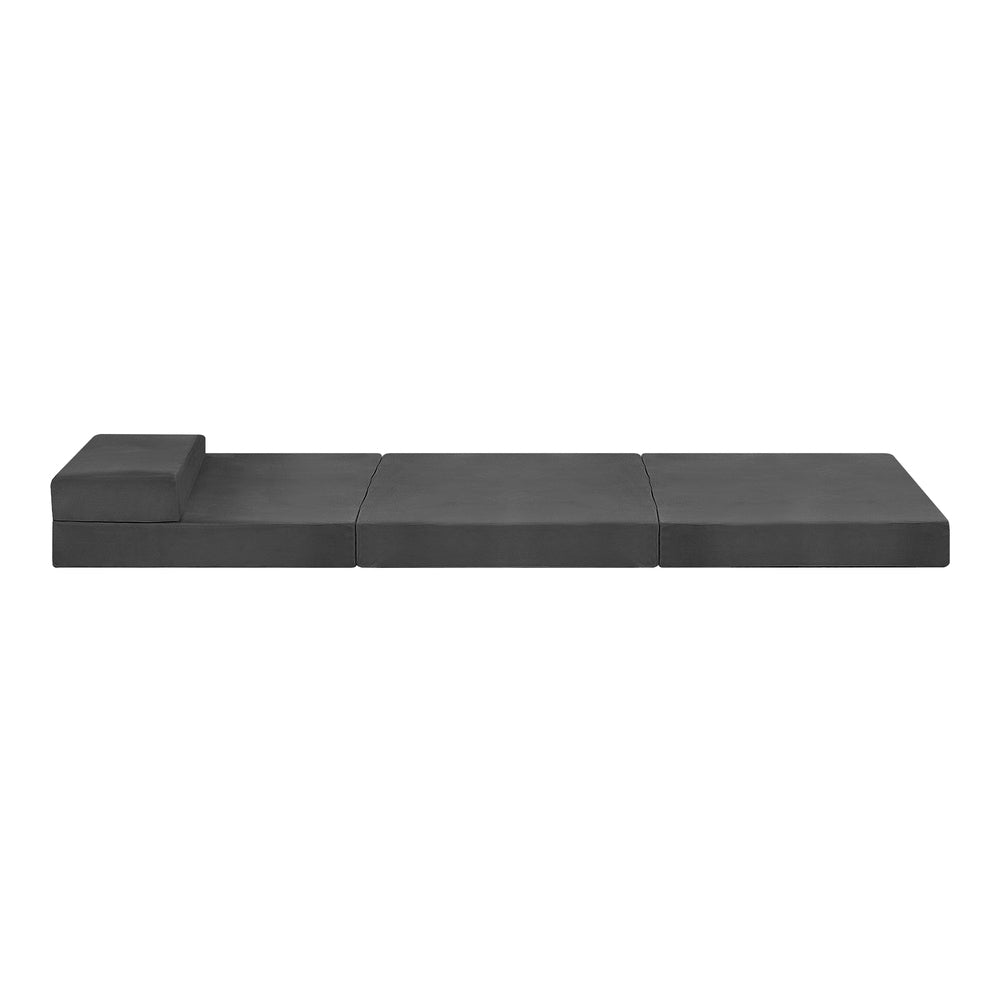 Foldable Foam Mattress Floor Bed Grey Single