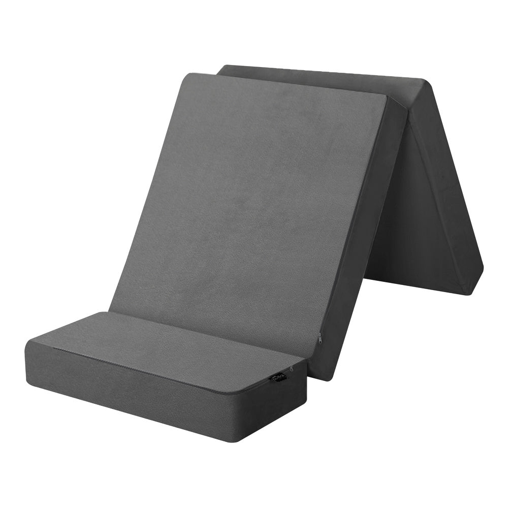 Foldable Foam Mattress Floor Bed Grey Single