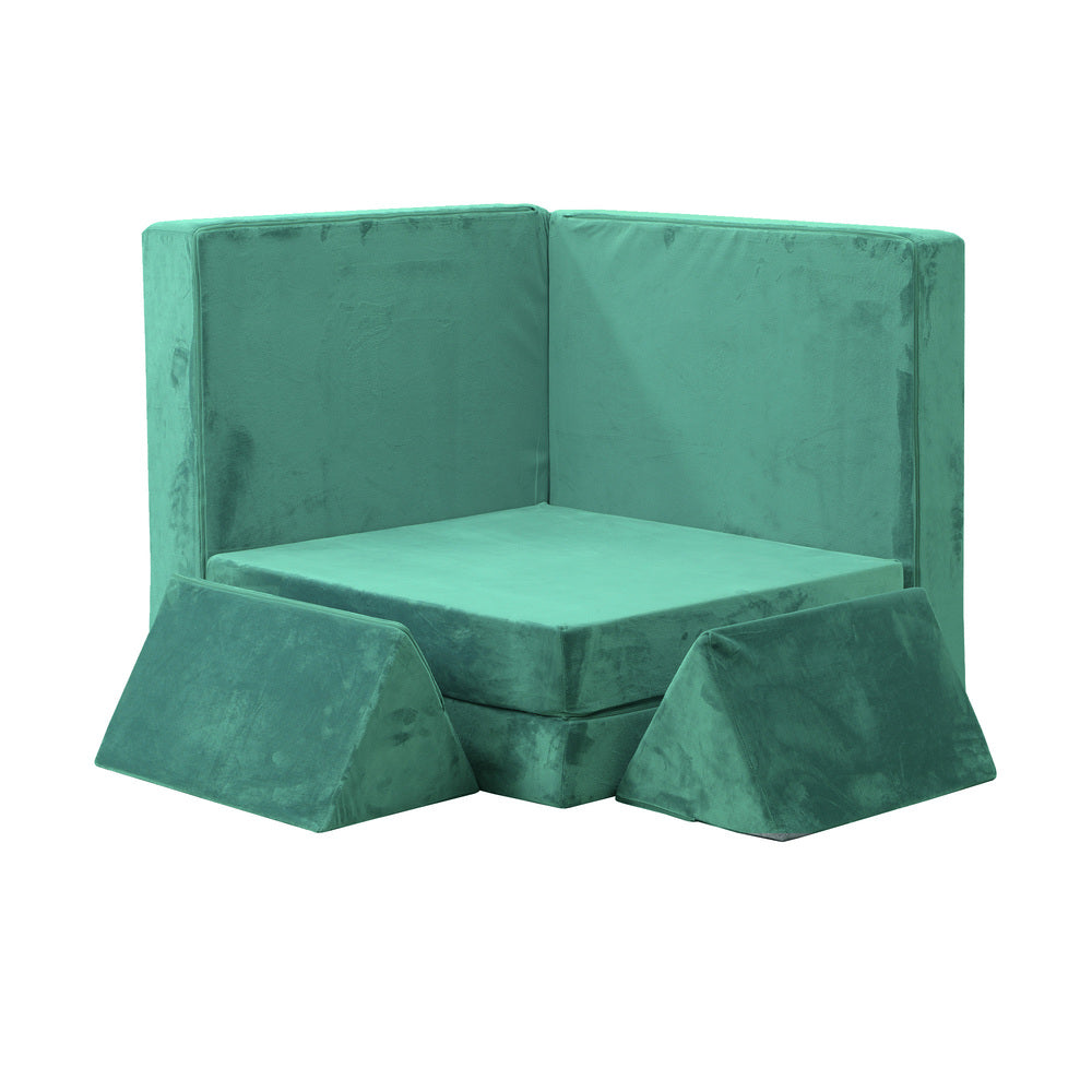 Kids Play Couch Modular Lounge Cushion Green/Pink
