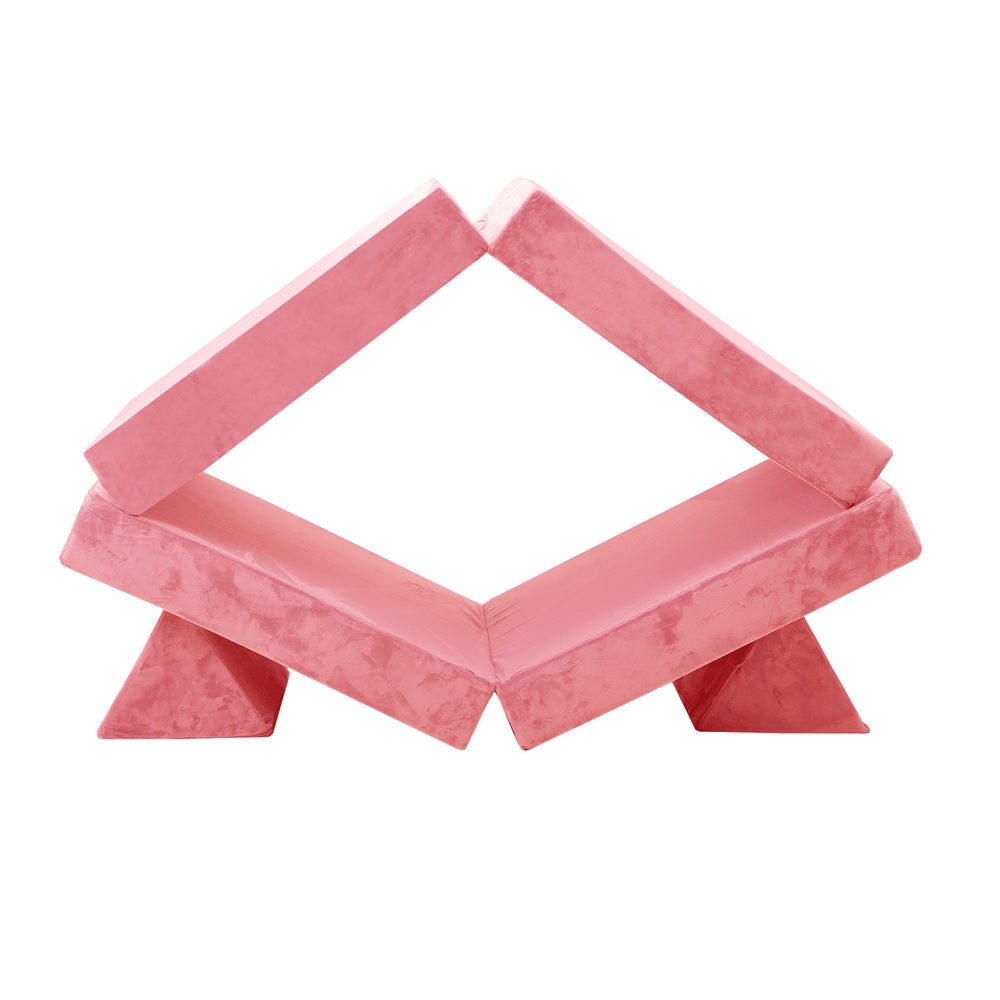 Kids Play Couch Modular Lounge Cushion Green/Pink