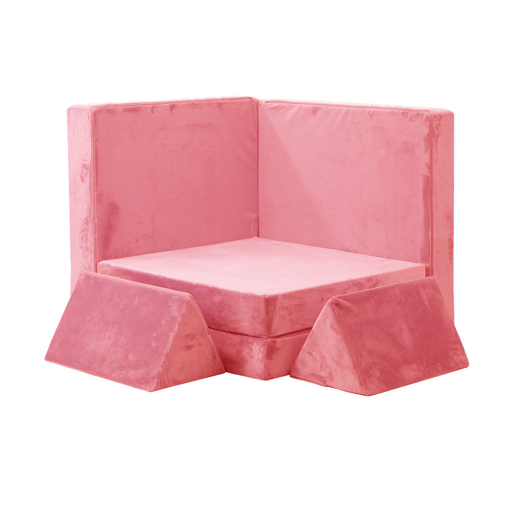 Kids Play Couch Modular Lounge Cushion Green/Pink