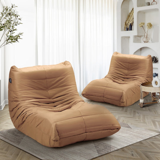 2X Floor Sofa Lounge Caterpillar Couch Single Pouffe