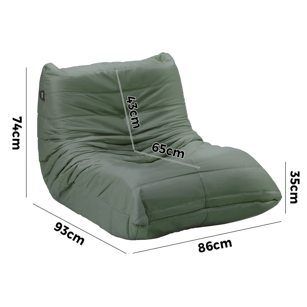 2X Floor Sofa Lounge Caterpillar Couch Single Pouffe