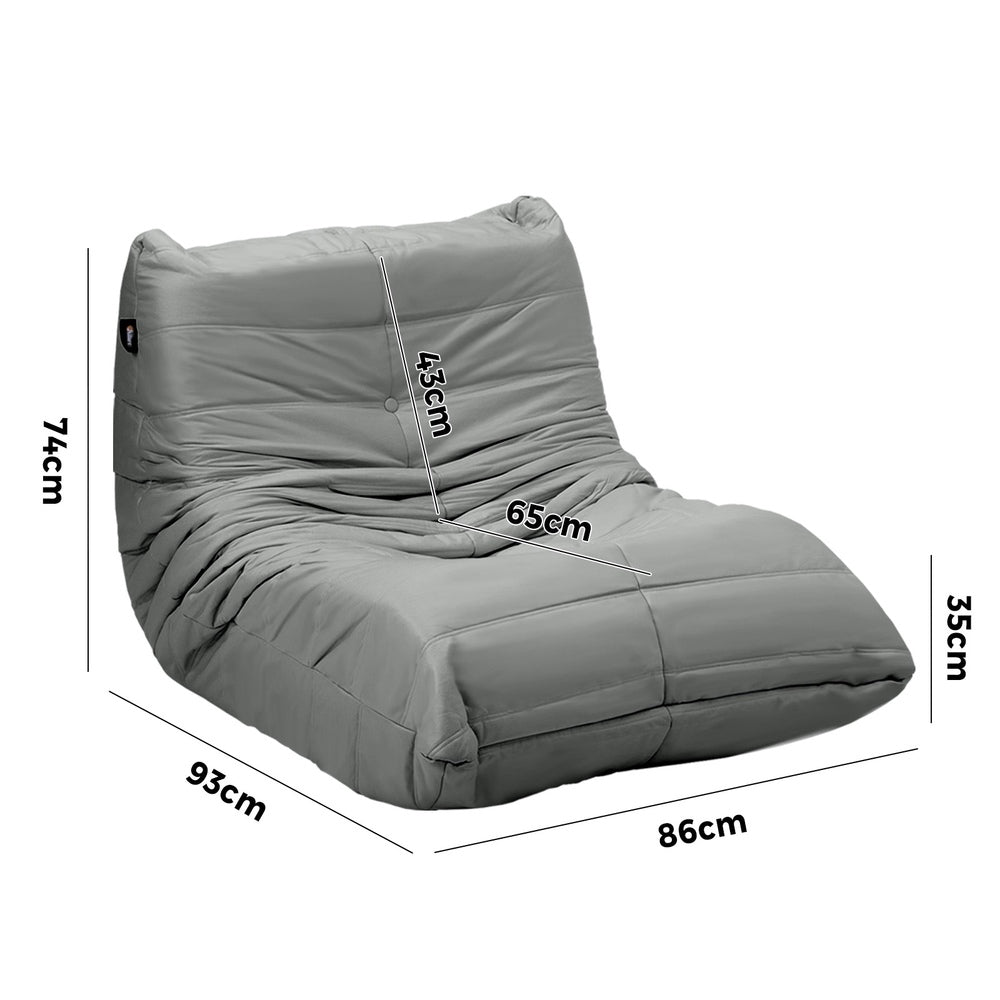 2X Floor Sofa Lounge Caterpillar Lazy Couch Single Pouffe