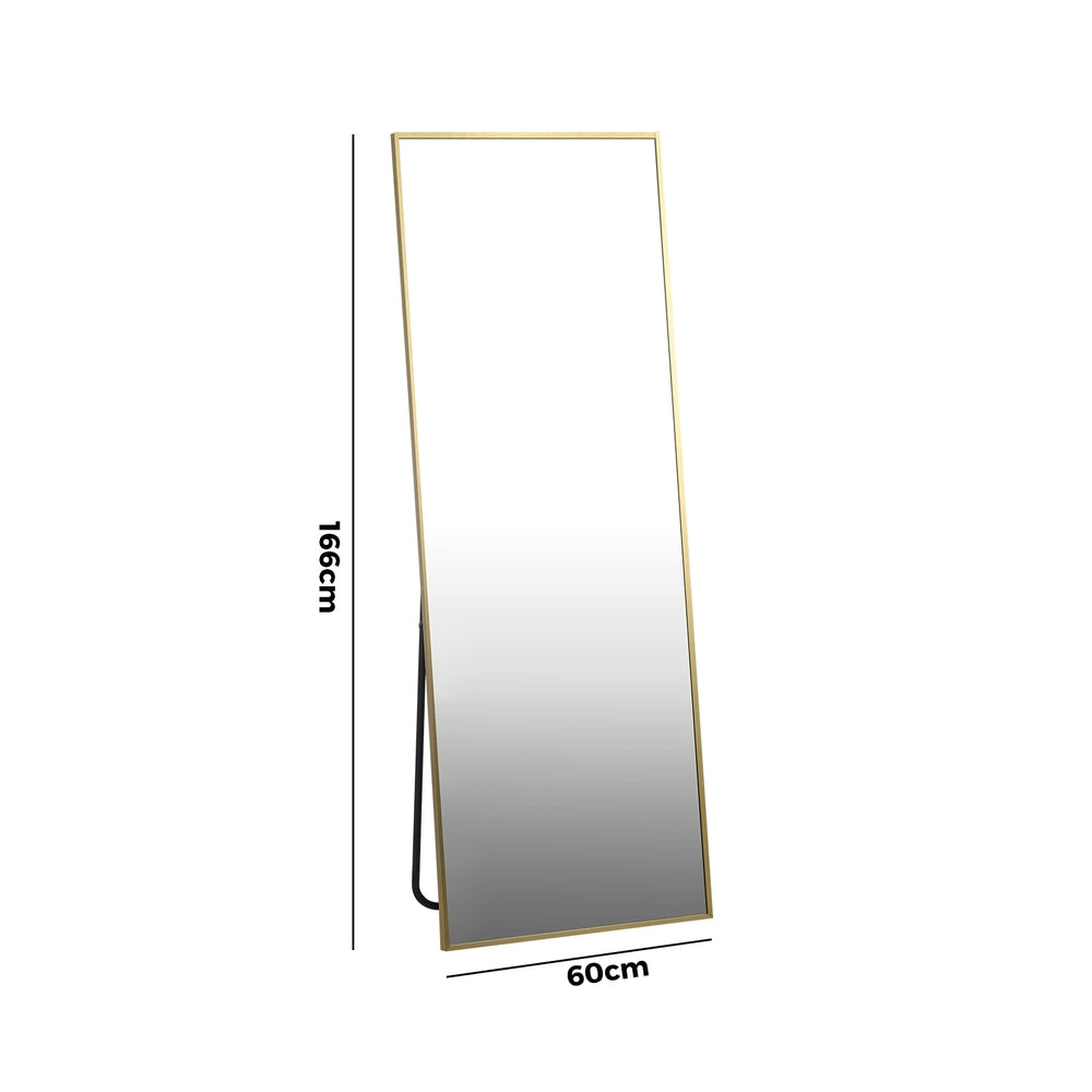 Gold Full Length Mirror Free Standing 166cm | Simpledeals