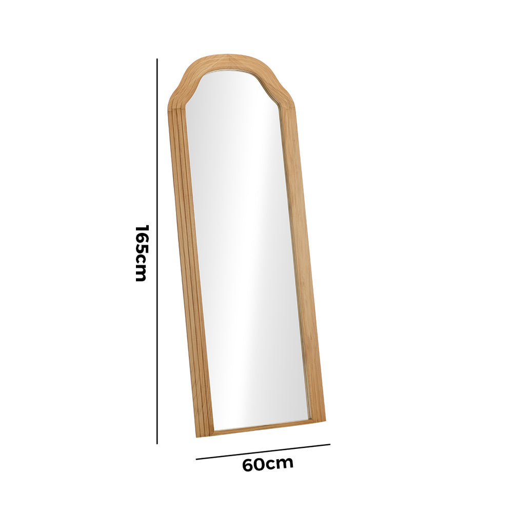 Natural Wood Full Length Floor Mirror 165x60cm Bedroom Makeup Decor
