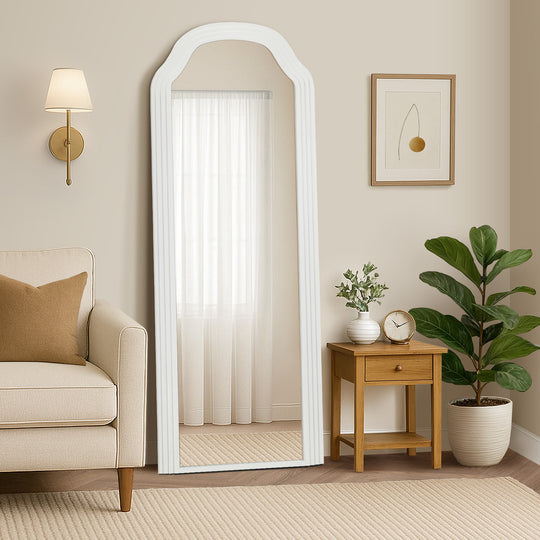 Full Length Makeup Mirror White Wood Frame