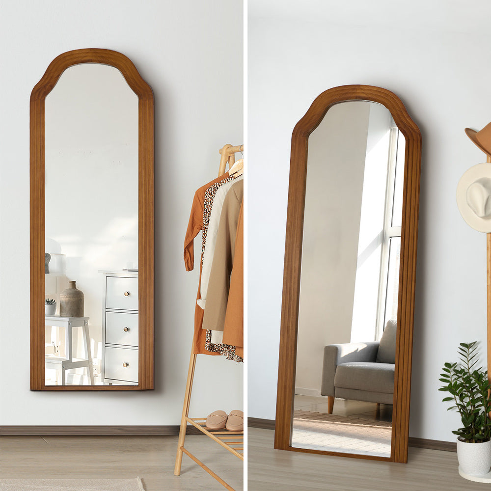 Full Length Makeup Mirror 165x60cm Brown Wood Bedroom Home Decor