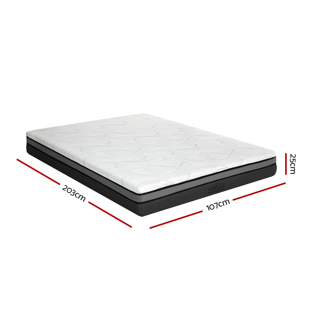 25cm Thick King Single Memory Foam Mattress Medium Firm with 5 years warranty
