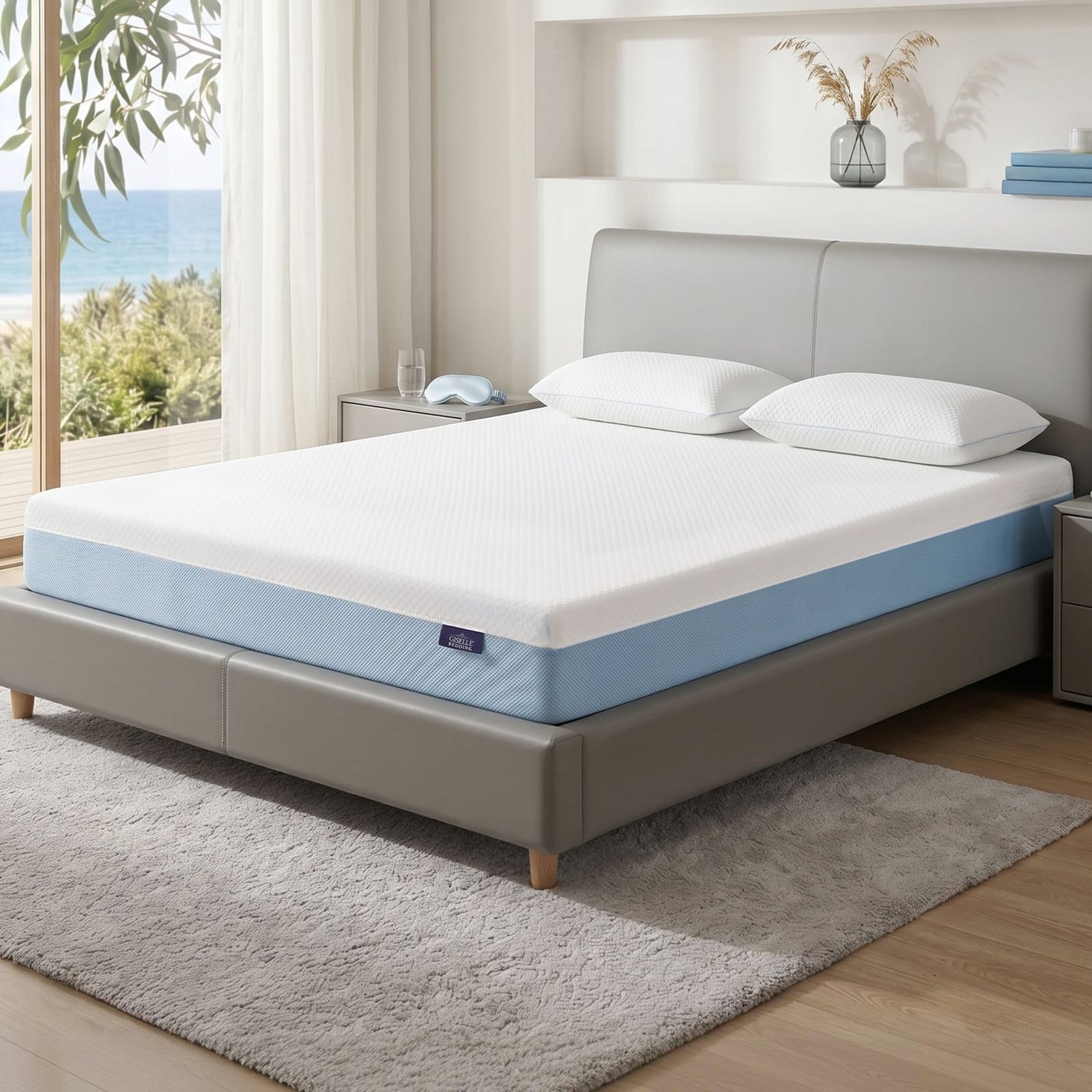 White mattress 137x190cm, side view