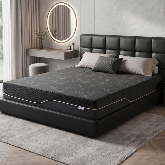 Black mattress 137x190cm, side view