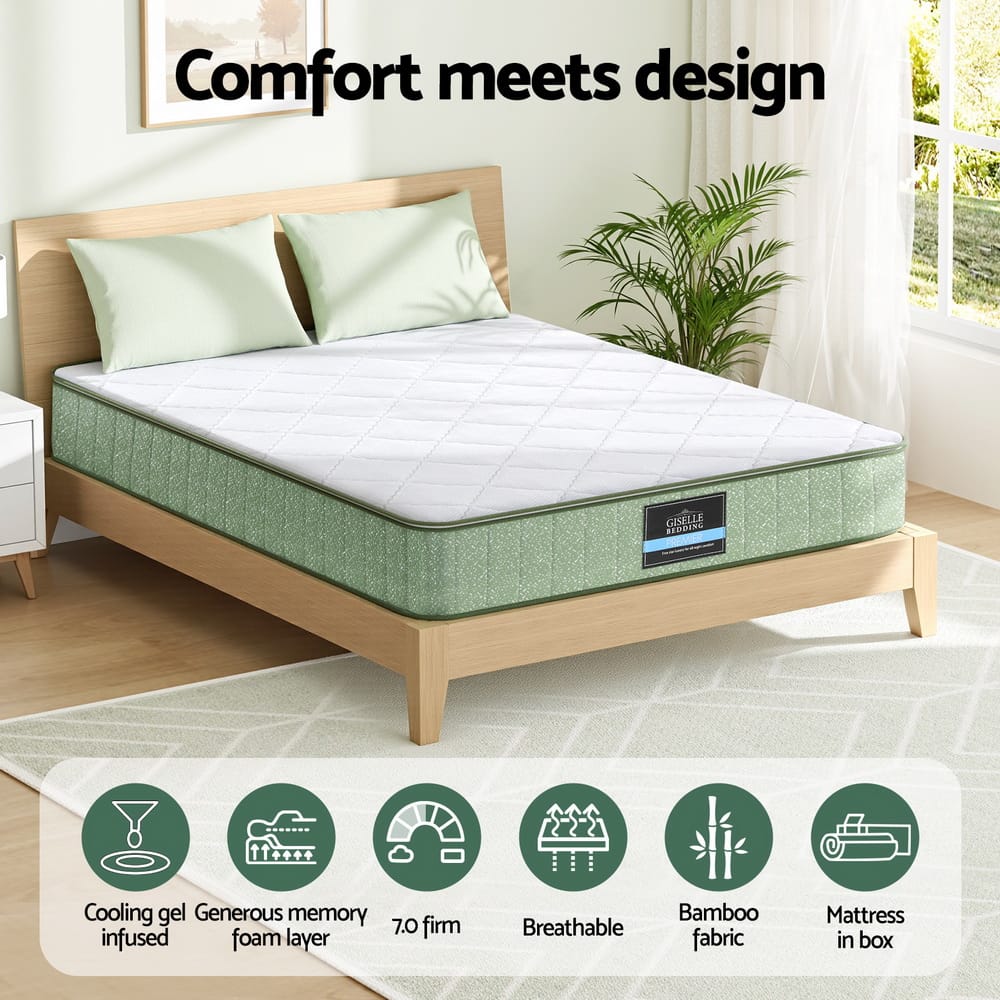White mattress 153x203cm, in room setting
