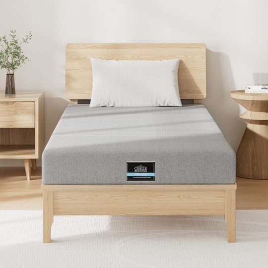 Grey mattress 90x190cm, side view