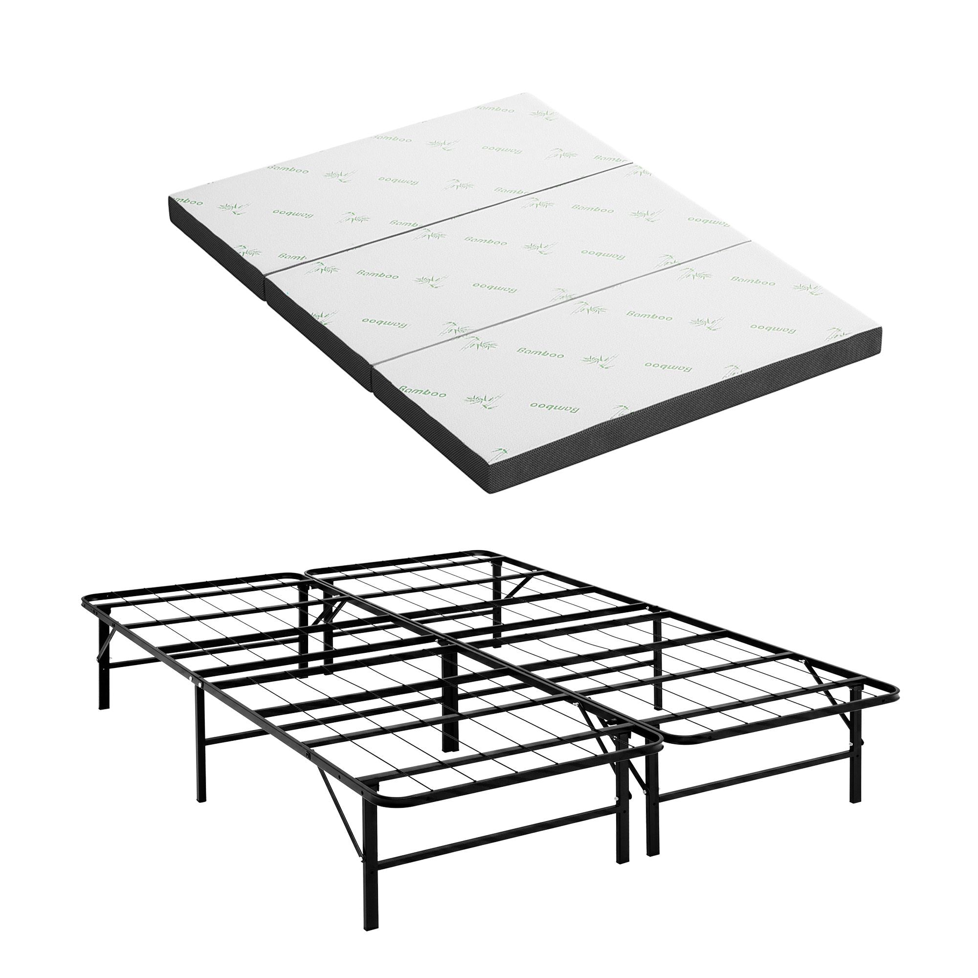 Folding Double Bed Mattress Bamboo Cover | Simpledeals