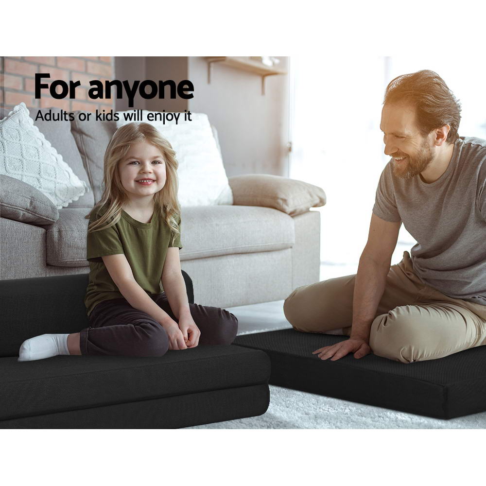 Foldable Mattress Folding Foam Bed Mat Double Black