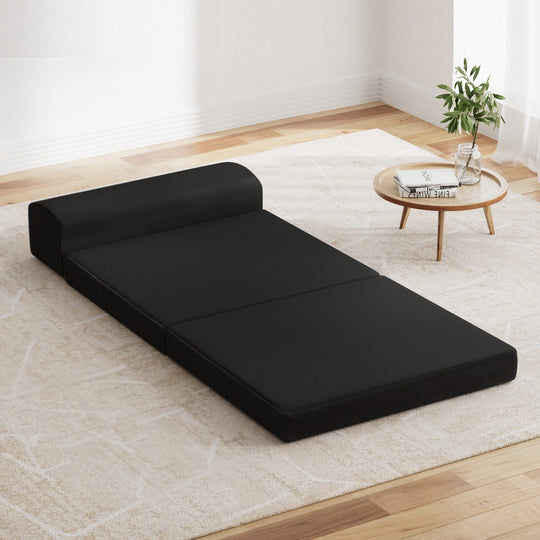 Foldable Mattress Folding Foam Bed Mat Black - Giselle Bedding Portable Single
