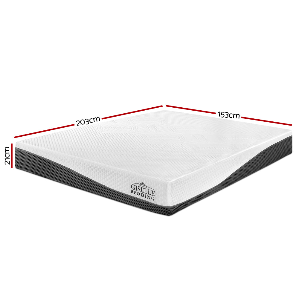 Queen 21cm Thick Mattress Cool Gel Memory Foam Non Spring Medium Firm