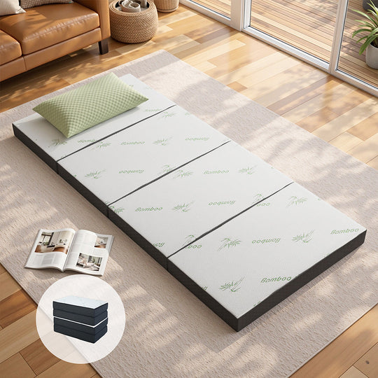 Foldable Mattress Folding Foam Sofa Bed Mat Bamboo - Giselle Bedding Portable Floor