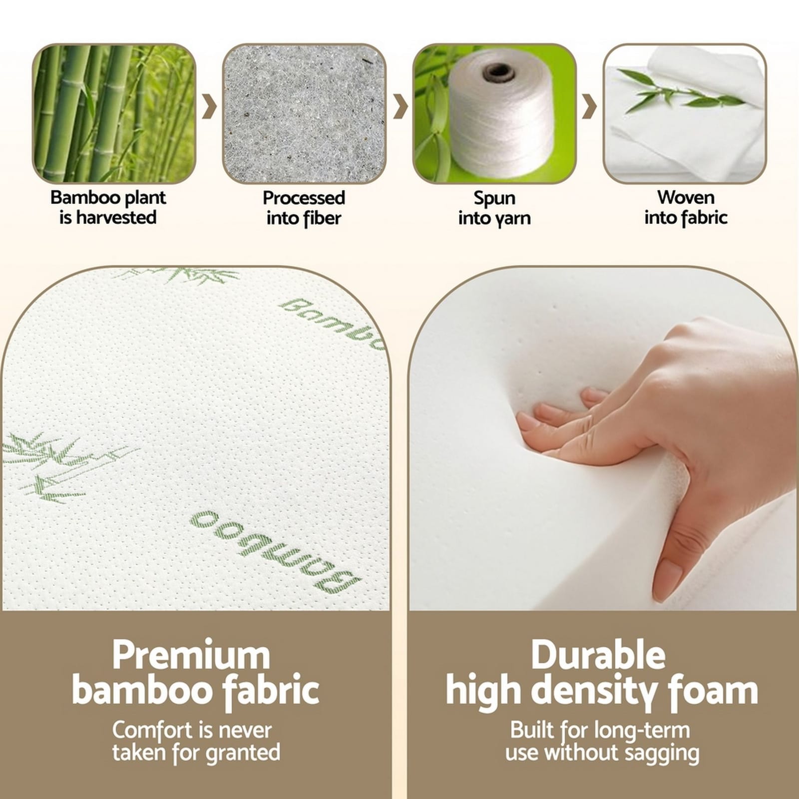Foldable Foam Mattress Double Size 190x137x10cm