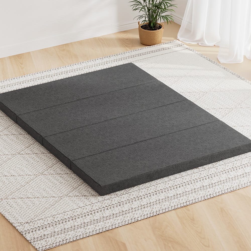 Foldable Mattress Queen Size Grey 203x153x12cm