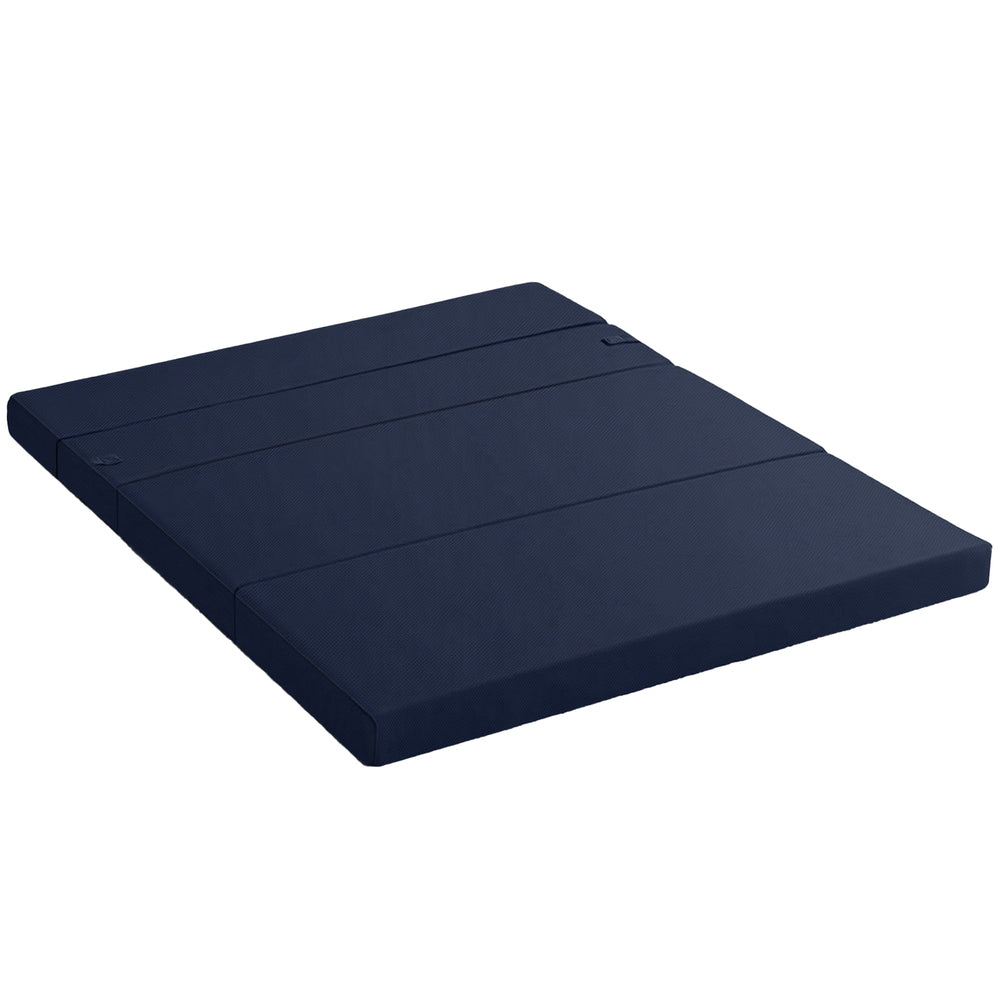 Double - Foldable Mattress Folding Foam Mattresses Portable Floor Mat Blue Double