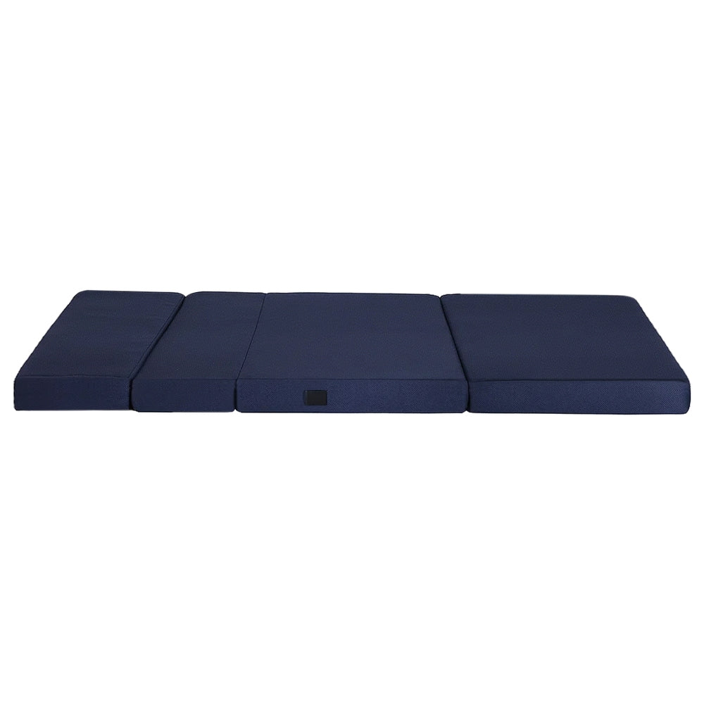 Double Mattress - Foldable Mattress Folding Foam Mattresses Portable Floor Mat Blue Double