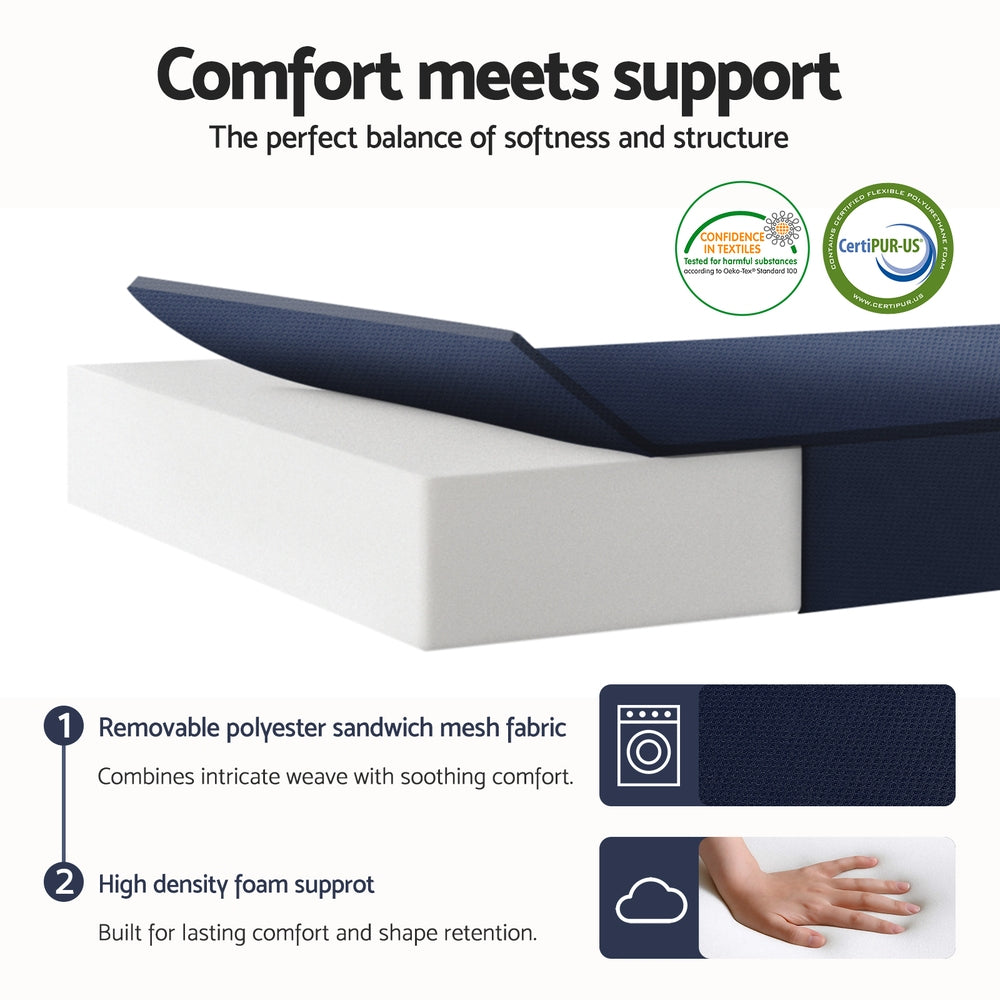 Foldable Mattress Folding Foam Mattresses Portable Floor Mat Blue Double | Double Mattress