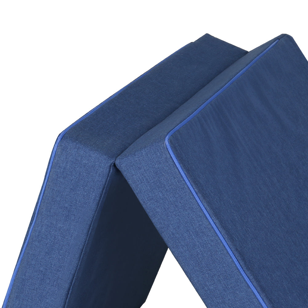 Blue colour - Foldable Mattress Folding Foam Single Blue