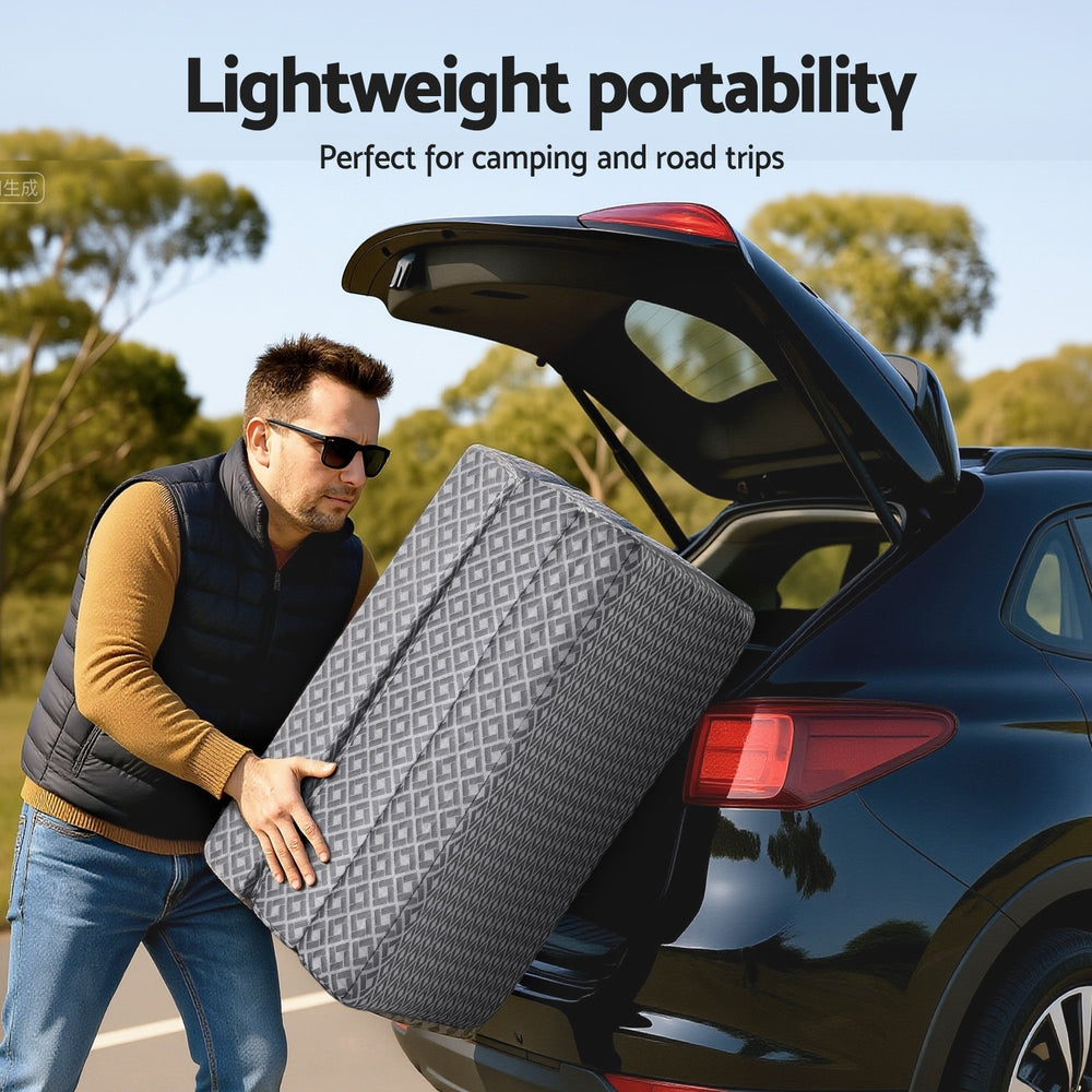 Foldable Mattress Folding Sofa Bed Trifold Memory Foam Camping Cushion Mat - Single Mattress - photo 9