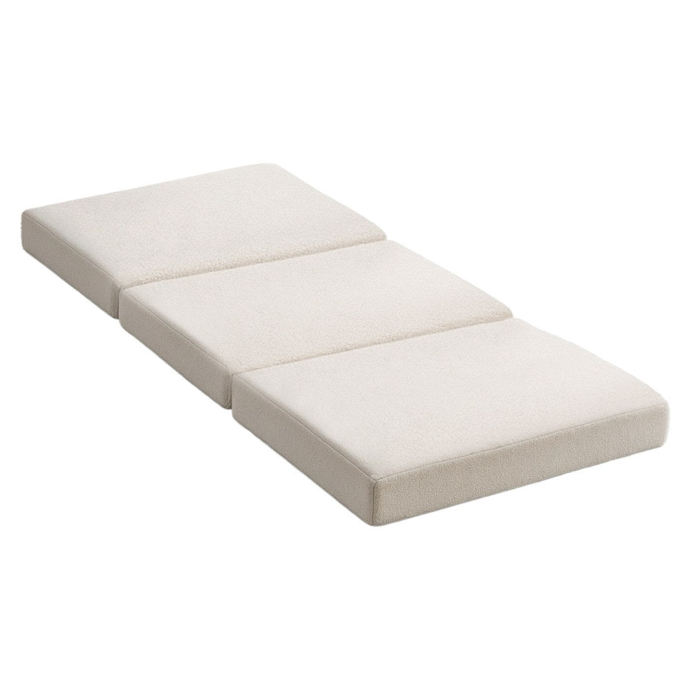 Single Mattress - Foldable Mattress Fleece Portable 3-fold Folding Foam Mattresses