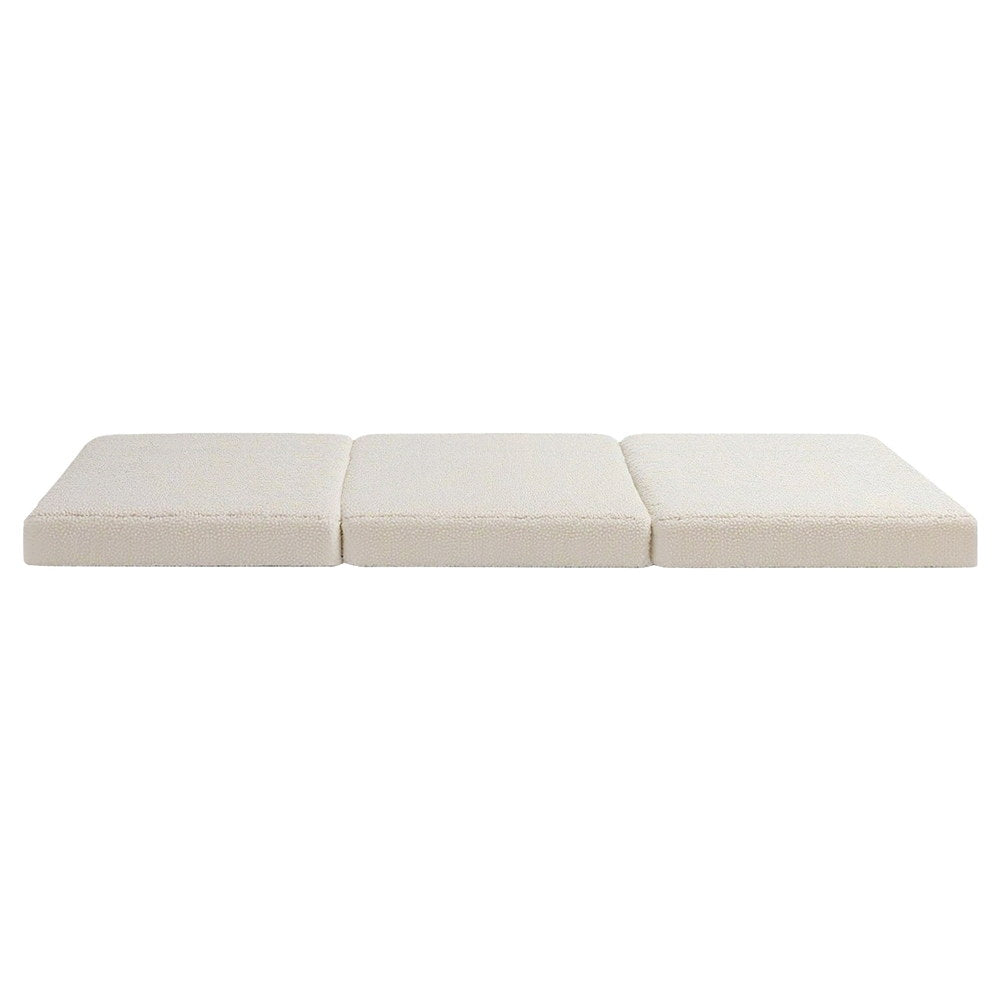 Foldable Mattress Fleece Portable 3-fold Folding Foam Mattresses, Single Mattress