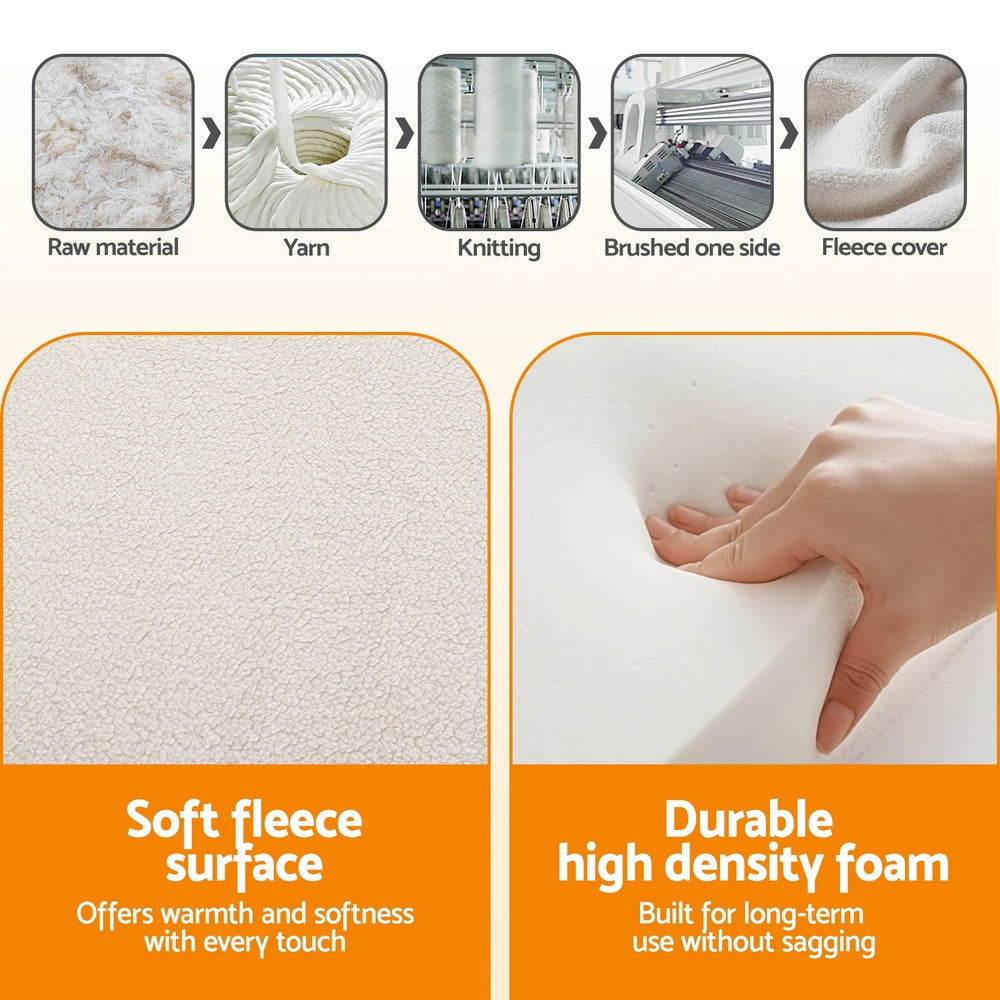 Foldable Mattress Fleece Portable 3-fold Folding Foam Mattresses, Single Mattress - photo 7