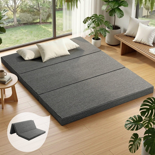 Queen - Foldable Mattress Folding Foam Queen Grey