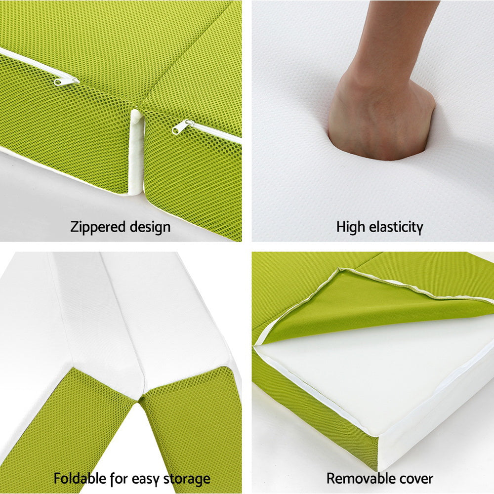 Foldable Mattress Folding Foam Trifold Green