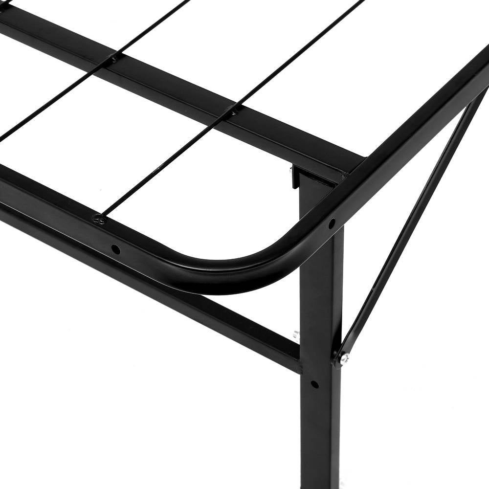 Folding Bed Frame Double Metal Base with Durable Support Slats