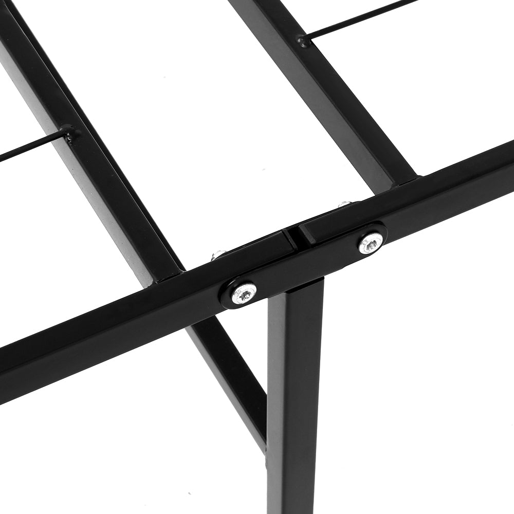 Folding Bed Frame King Single Metal Base with Supportive Slats