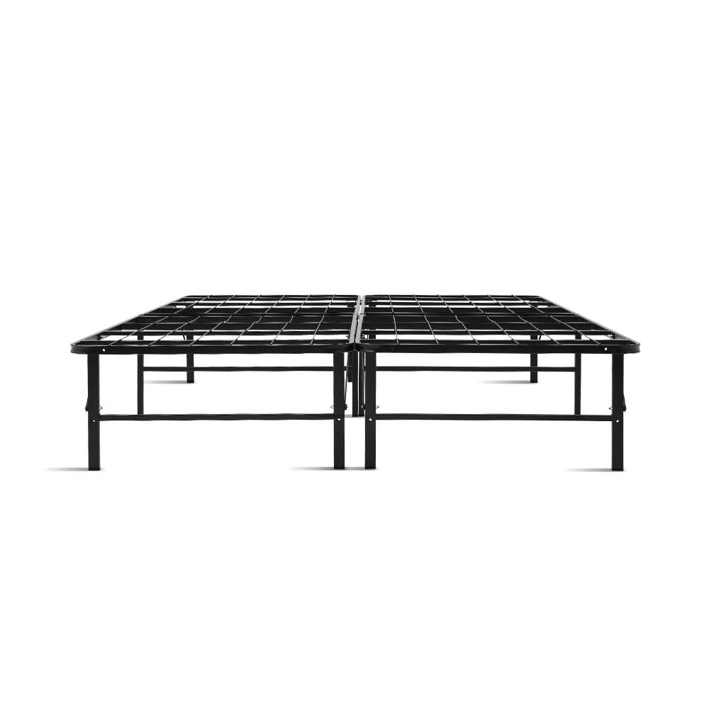 Folding Bed Frame Queen Metal Base with Sturdy Support Slats