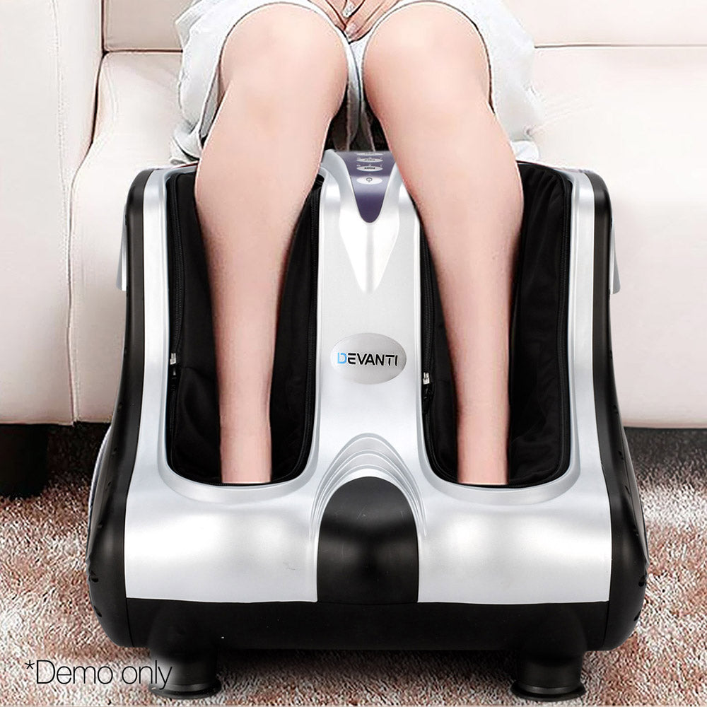 Livemor Foot Massager Ankle Calf Leg Massagers Shiatsu Kneading Rolling Silver