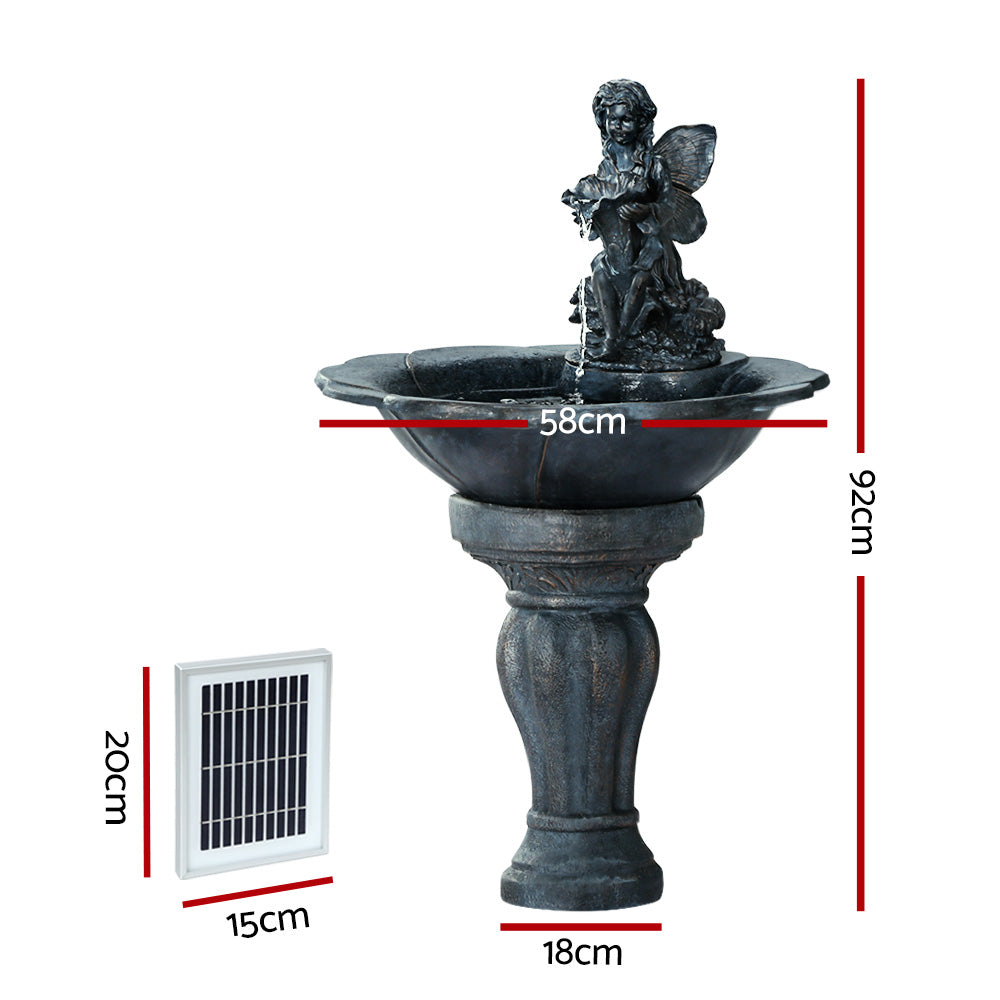 Water Fountain Features Solar with LED Lights Outdoor Cascading Angel | Fountain & Ponds Accessories